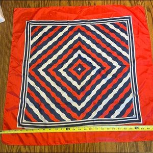 Vintage red, white, and blue polyester scarf